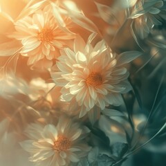 Delicate Pale Yellow and White Flowers in Soft Light