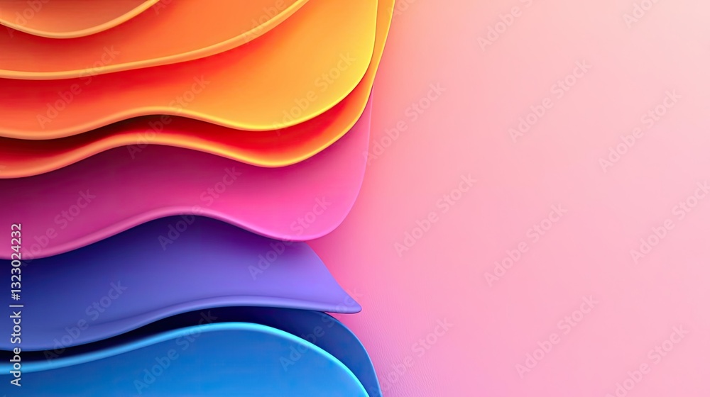 Poster vibrant color art abstract background idea. colorful layered abstract shapes creating a vibrant and 