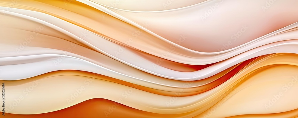 Poster waterscape abstract background concept. abstract wave design in warm colors of orange and white for 
