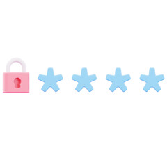 Security padlock password representing secure data privacy protection icon 3d render illustration image