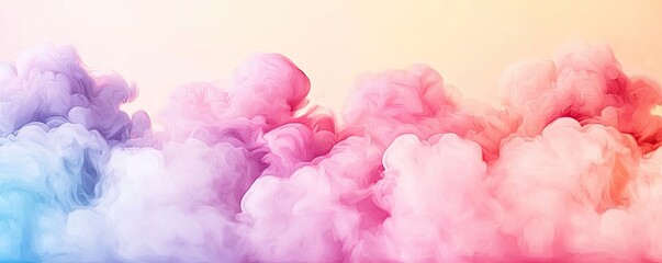 Fototapeta premium Vibrant color art abstract background idea. Vibrant smoke clouds in pastel hues creating an ethereal atmosphere.