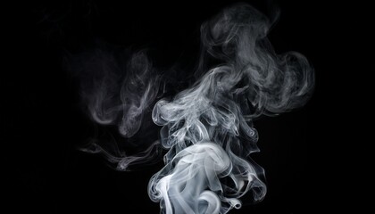 smog flowing up on black screen background