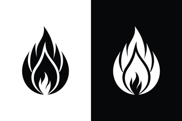 Fire Icon silhouette Collection Stylish Flame Symbols & Bonfire Vectors