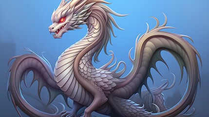 Majestic Silver Dragon: A Fantasy Creature Illustration