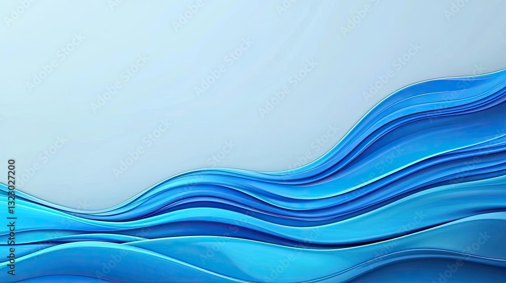 Poster waterscape abstract background concept. abstract blue wave design, creating a serene and calming bac