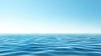 Obraz premium Waterscape abstract background concept. A serene ocean view with gentle waves under a clear blue sky, evoking peace and tranquility.