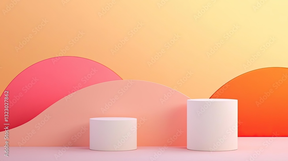 Poster vibrant color art abstract background idea. abstract composition with geometric shapes and soft past