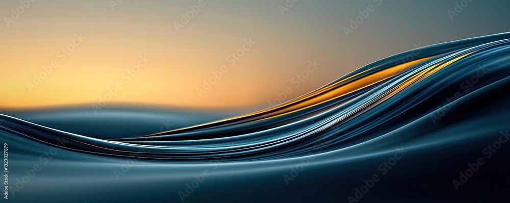 Aufkleber waterscape abstract background concept. fluid waves blend colors, creating a serene and tranquil atm