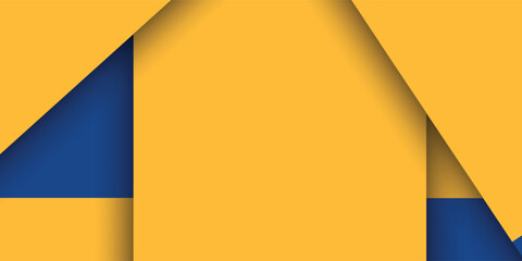 Abstract blue yellow banner geometric shapes background. Vector abstract graphic design banner pattern presentation background web template.