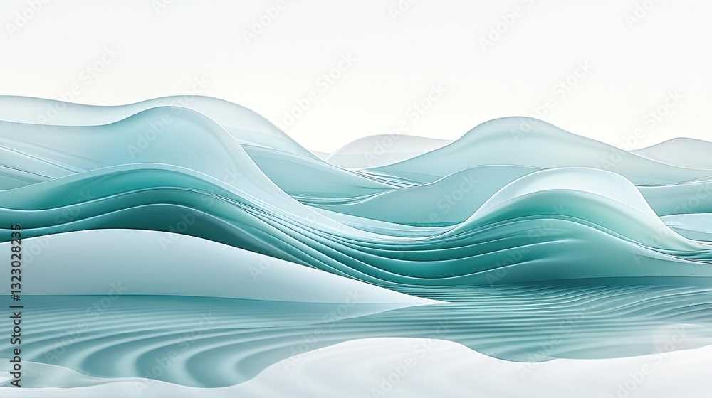 Poster waterscape abstract background concept. abstract waves of soft teal capturing serene water movement 
