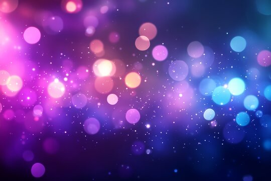 Abstract bokeh lights, colorful, night, digital art