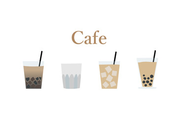 カフェ　喫茶店　イラスト　コールドドリンク　フルカラー