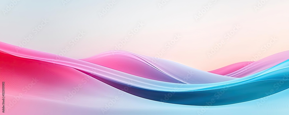 Poster pastel color illustration abstract background idea. abstract waves in soft pink and blue hues creati
