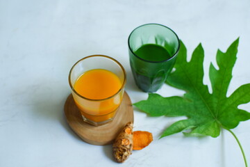 glass of herbal drinks or jamu tradisional 