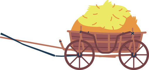 Retro carriage with dry hay © Pavlo Syvak