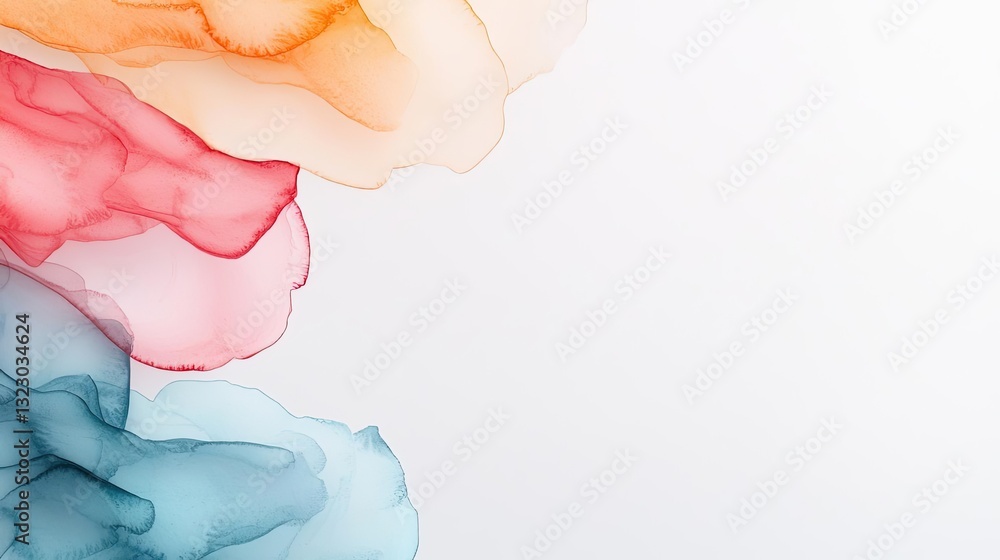 Poster pastel color illustration abstract background idea. abstract colorful ink texture on a white backgro