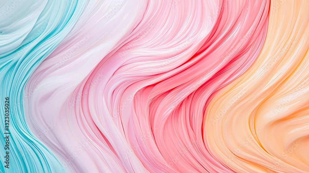 Poster pastel color illustration abstract background idea. colorful abstract waves blend harmoniously, crea