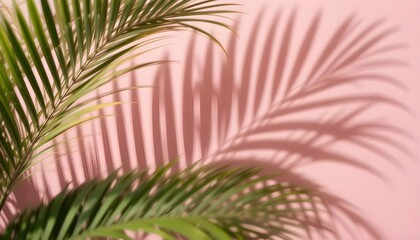 Blurred Tropical Palm Shadows on a Delicate Pink Background