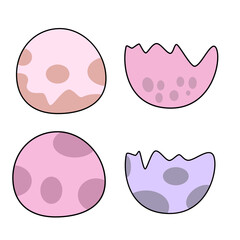 Dinosaurs in flat cartoon style. Dinosaur vector illustration. Super Cute dinosaurs on white background.
Children's collection includes cute dinosaurs, palm trees, volcanoes. Cute prehistoric dinosaur