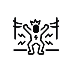 Black solid icon for electrical shock