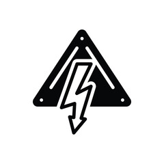 Black solid icon for high voltage