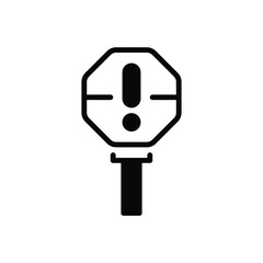 Black solid icon for warning