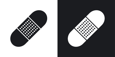Band aid icons set in flat filled style.
