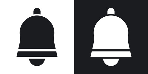 Bell ring icons set in flat filled style.