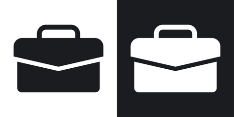 Briefcase icons set in flat filled style.