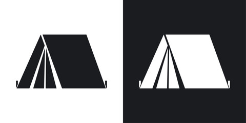 Camping icons set in flat filled style. © Abstractor