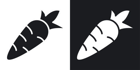 Carrot icons set in flat filled style.