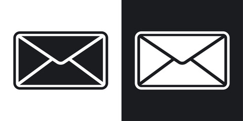 Envelope icons set in flat filled style.