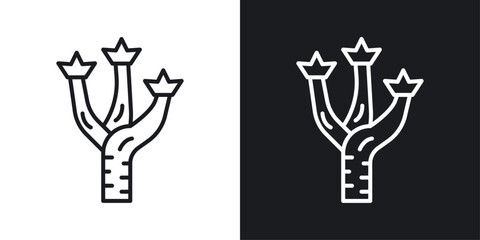 Joshua tree icons set in flat filled style.