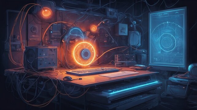 abstract technology background with binary code