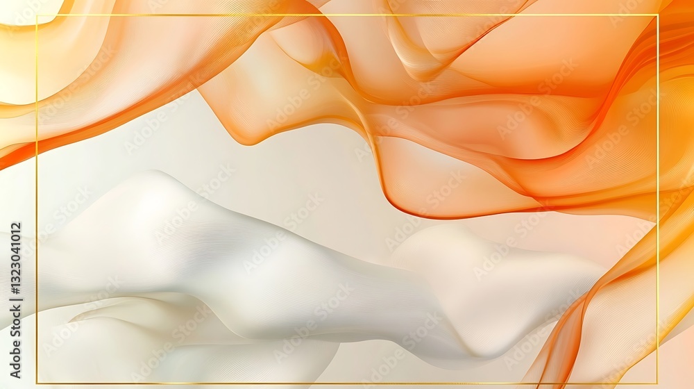 Aufkleber bright speed abstract orange swoosh border certificate. liquid fluid yellow abstract background. min