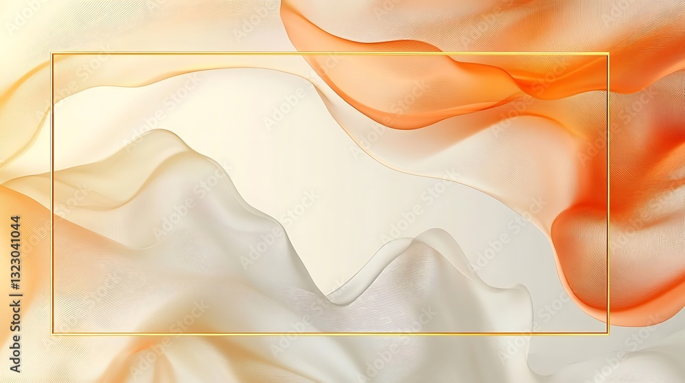 Poster bright speed abstract orange swoosh border certificate. liquid fluid yellow abstract background. min