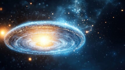 Obraz premium Futuristic Spaceship Soaring Through Cosmic Nebula