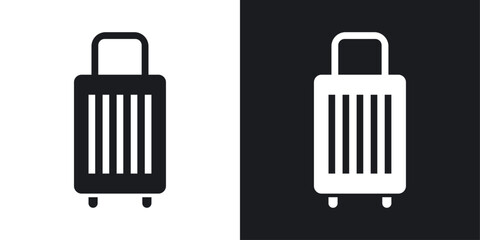 Suitcase icons set in flat filled style.