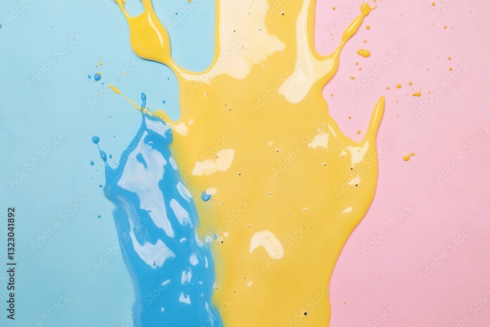 Aufkleber Colorful splashes of paint create a playful background perfect for cheerful designs and vibrant projects