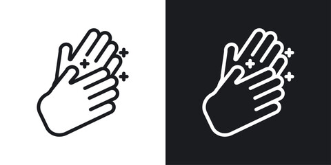 Wash your hands icons set in flat filled style.