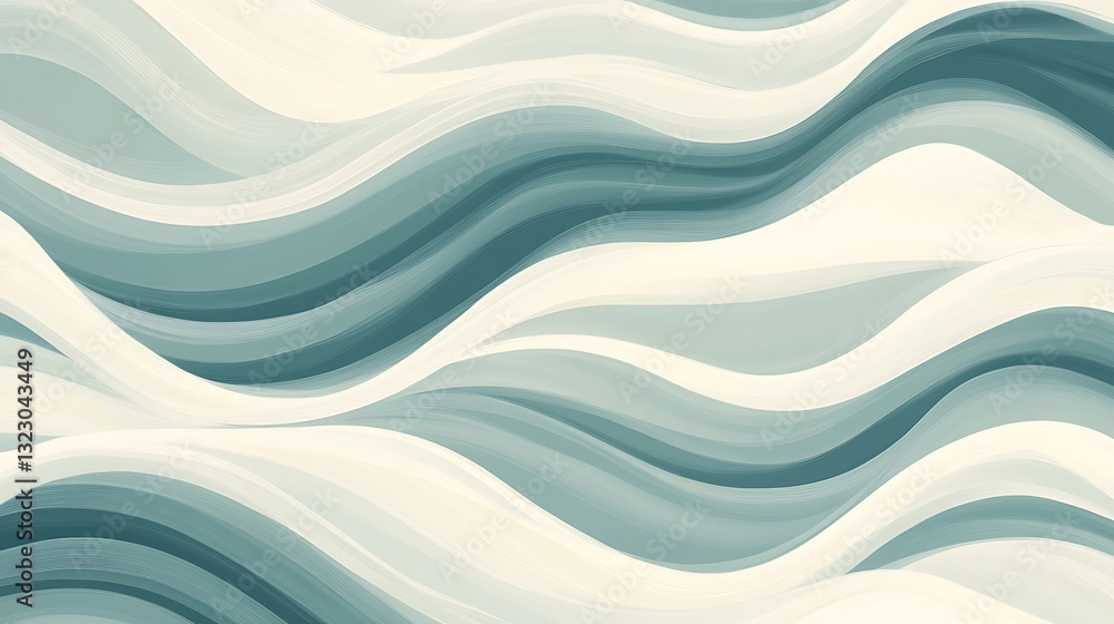 Poster abstract horizontal background with colorful waves. horizontal background with blue waves in style r