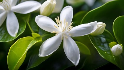 Fototapeta premium jasminum sambac grand duke of tuscany arabian jasmine flower close up