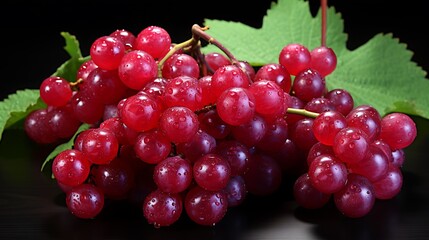 Juicy Red Grapes with Dew Drops