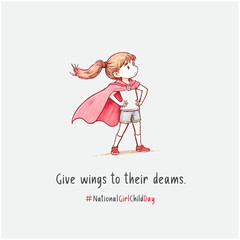 National Girl Child Day. Creative Social Media Post