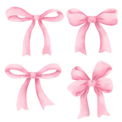 Elegant Whimsical Hand-Drawn watercolor Decorative pink Bow.  Vector Illustration. 
Perfect for quirky holiday, wedding, birthday decorations. 
Vector Illustration in Vintage and Retro Style