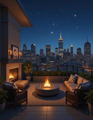 Skyline Luxury – Stunning Penthouse Illustrations with Breathtaking Panoramic Views