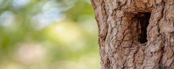 Close-Up View of Tree Bark with Natural Textures and Soft Focus