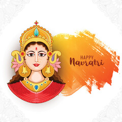 Beautiful face of goddess durga for happy navratri festival background