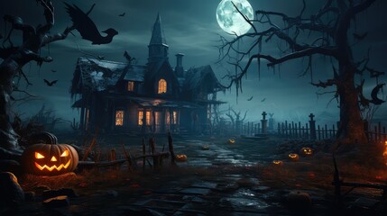 eerie halloween haunted house