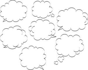 雲の吹き出しのイラストセットvol01